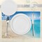 Ambesonne Beach Place Mats Set of 4, Sunny Summer Seashore Clear Sky Seashells Starfish Clouds Aquatic Picture, Washable Fabric Placemats for Dining Table, Standard Size, Aqua Cream Blue